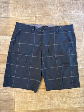 Hang Ten Men's Navy Plaid Performance Shorts